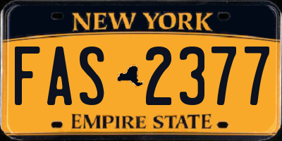 NY license plate FAS2377