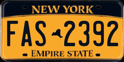 NY license plate FAS2392