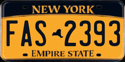 NY license plate FAS2393