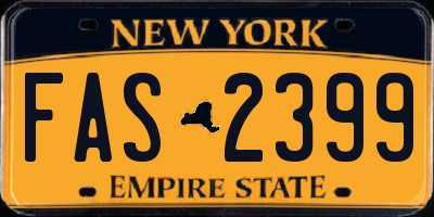 NY license plate FAS2399