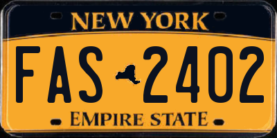 NY license plate FAS2402