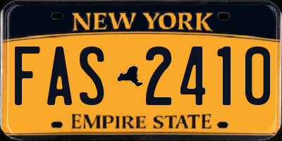 NY license plate FAS2410