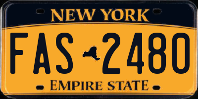 NY license plate FAS2480