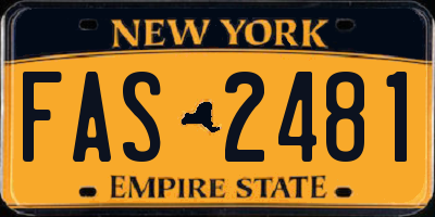 NY license plate FAS2481