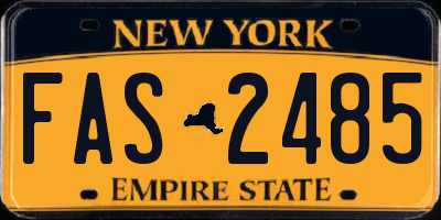 NY license plate FAS2485