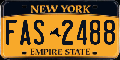 NY license plate FAS2488