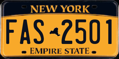 NY license plate FAS2501