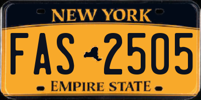 NY license plate FAS2505