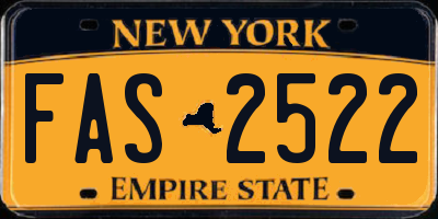 NY license plate FAS2522