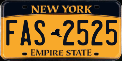 NY license plate FAS2525