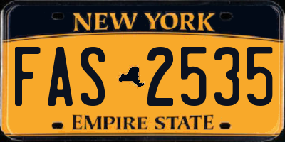 NY license plate FAS2535