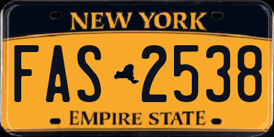NY license plate FAS2538