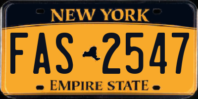 NY license plate FAS2547