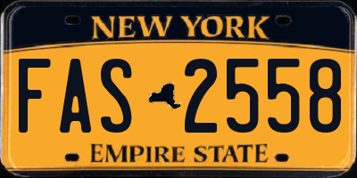 NY license plate FAS2558
