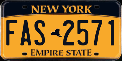 NY license plate FAS2571