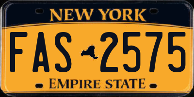 NY license plate FAS2575