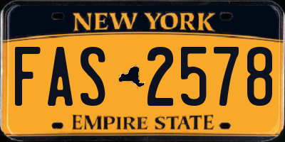 NY license plate FAS2578