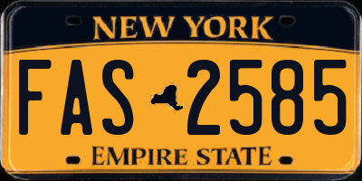 NY license plate FAS2585