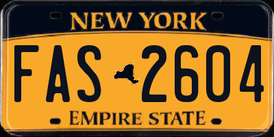 NY license plate FAS2604