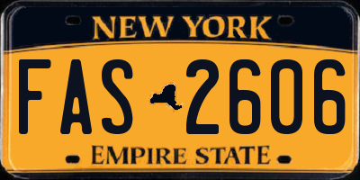 NY license plate FAS2606