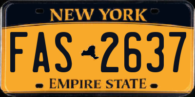 NY license plate FAS2637