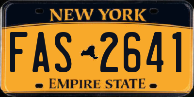 NY license plate FAS2641