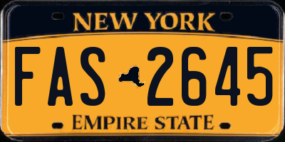 NY license plate FAS2645