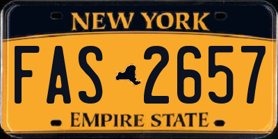 NY license plate FAS2657