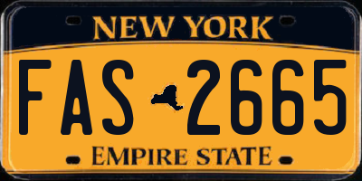 NY license plate FAS2665
