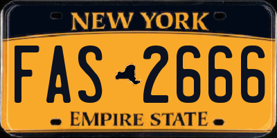 NY license plate FAS2666