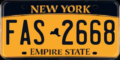 NY license plate FAS2668