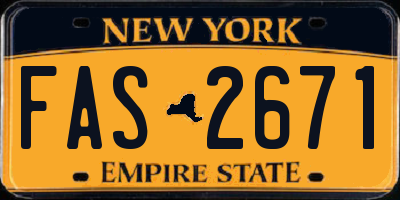 NY license plate FAS2671