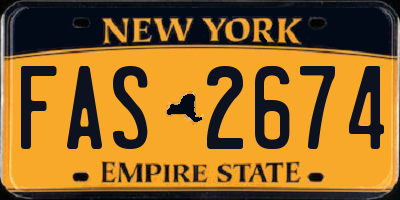 NY license plate FAS2674