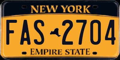 NY license plate FAS2704