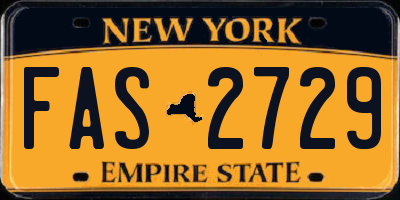 NY license plate FAS2729