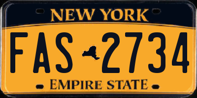 NY license plate FAS2734