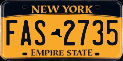 NY license plate FAS2735