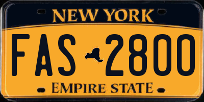 NY license plate FAS2800