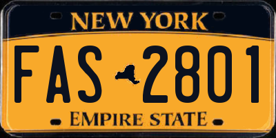 NY license plate FAS2801