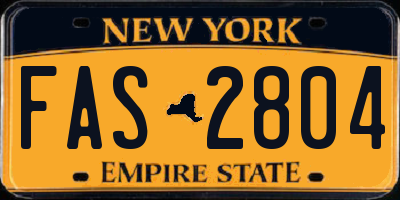 NY license plate FAS2804