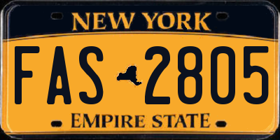 NY license plate FAS2805