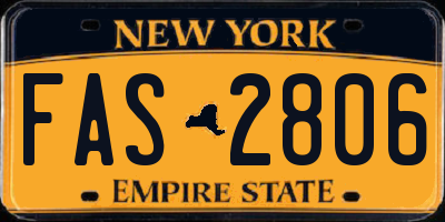 NY license plate FAS2806