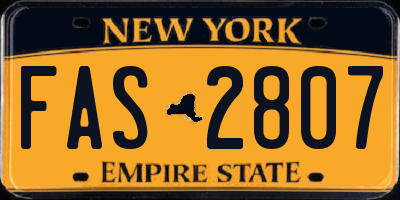 NY license plate FAS2807