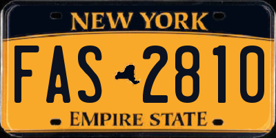 NY license plate FAS2810