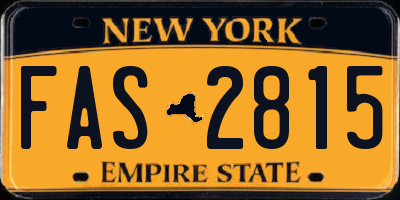 NY license plate FAS2815