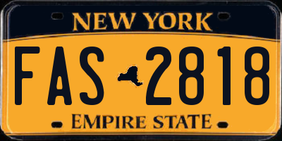 NY license plate FAS2818