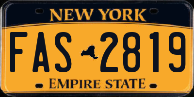 NY license plate FAS2819