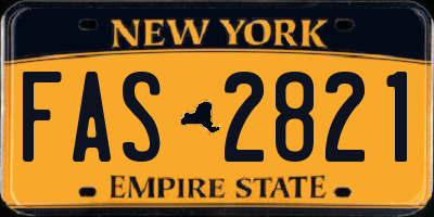 NY license plate FAS2821