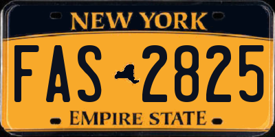 NY license plate FAS2825