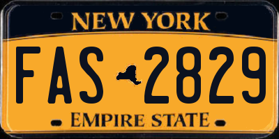 NY license plate FAS2829